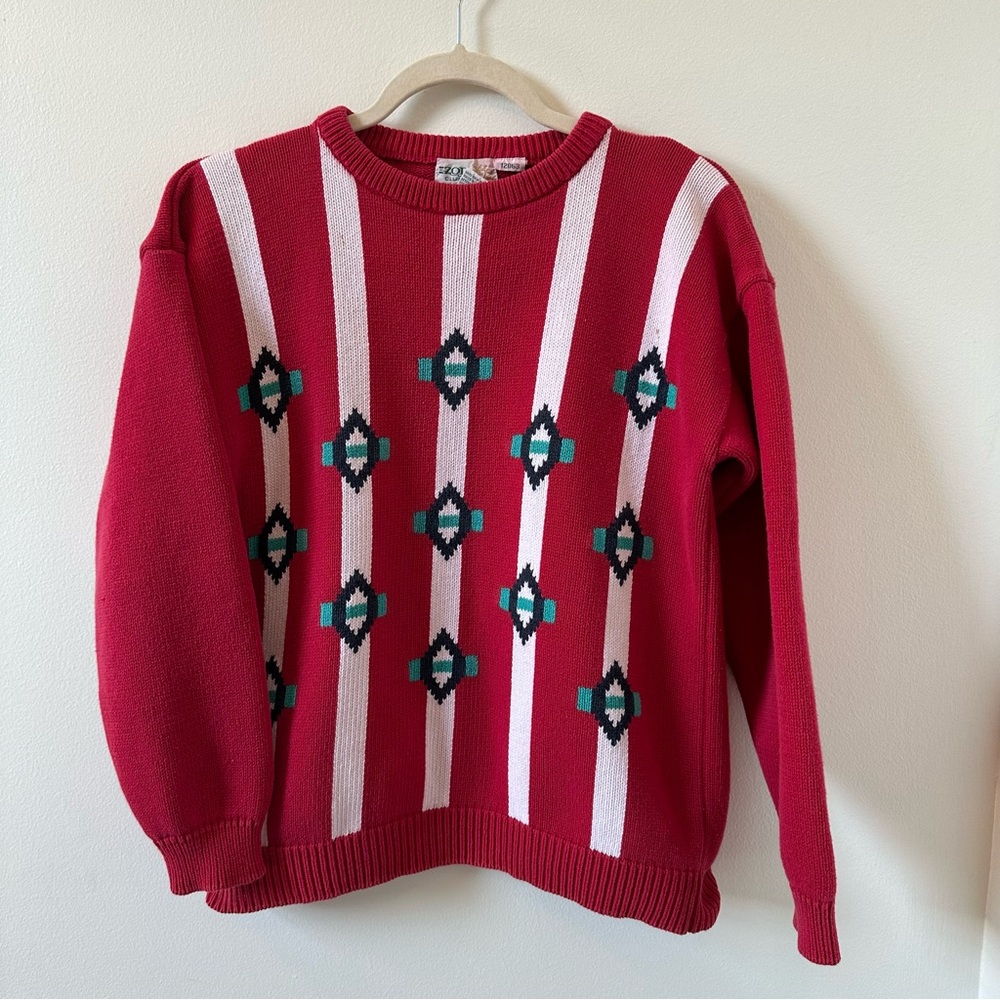 IZOD Club Vintage red pattern sweater Ladies Large